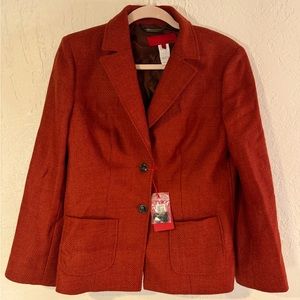 Les Copains Virgin Wool Rust Red Pantsuit
